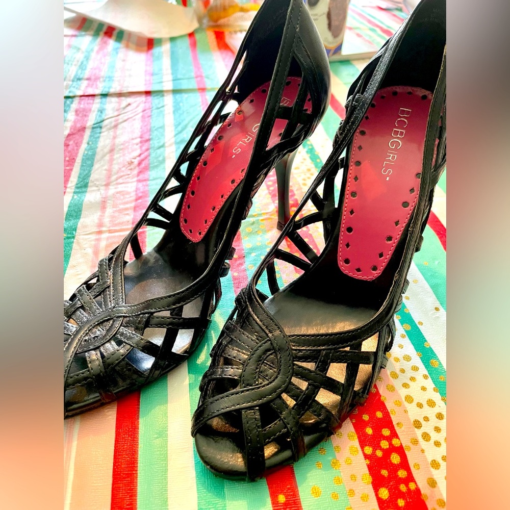 BCBG Black High Heels Great Condition Size 6.5